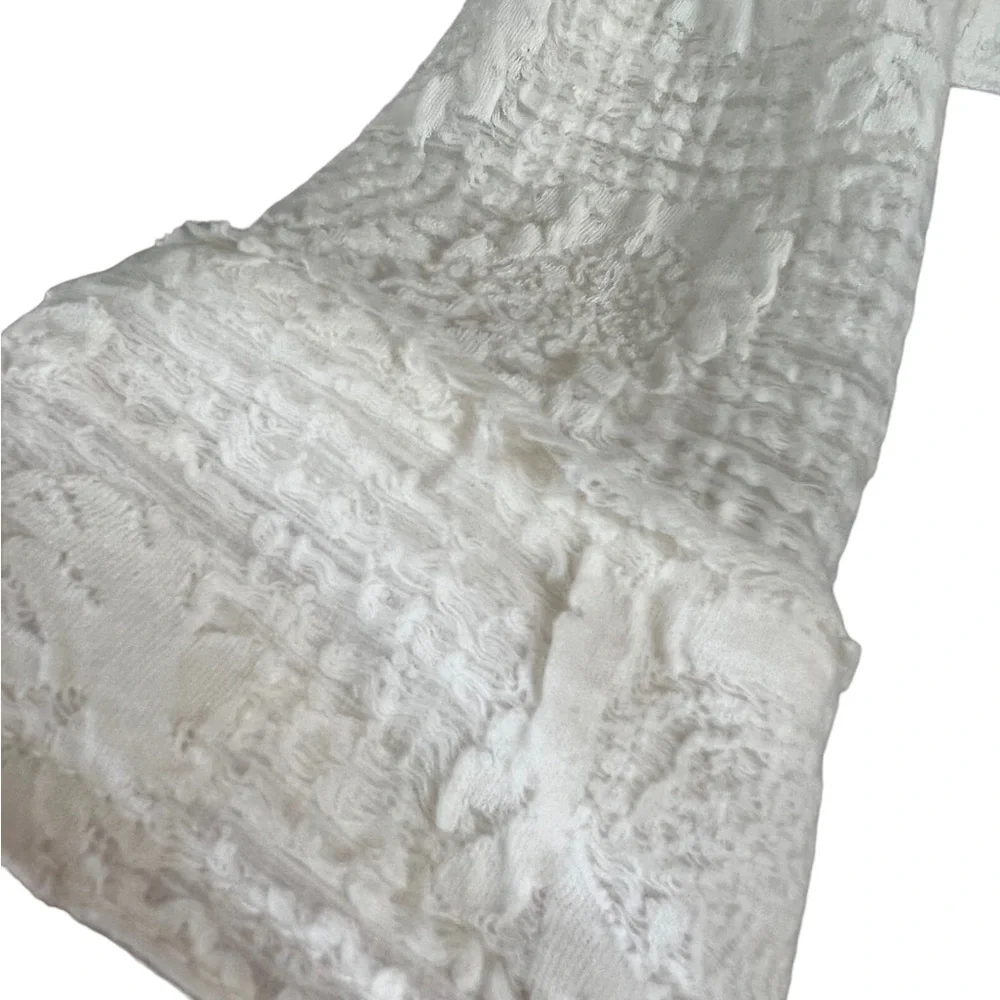Free People White Lace Cropped Jacket Full Zipper Jacket Size Small - Picture 5 of 12